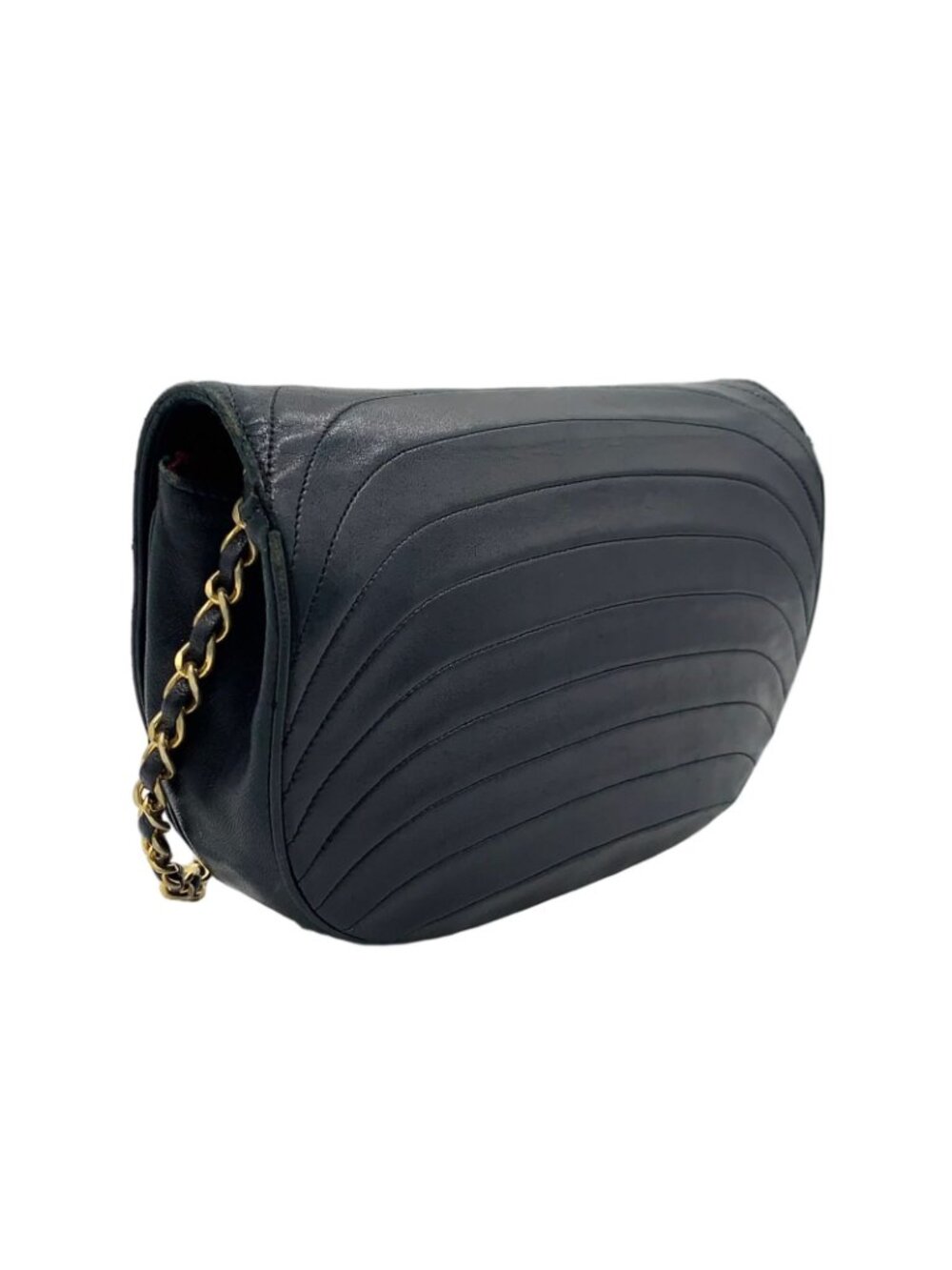 Chanel Half Moon Unknown Lambskin Black Shoulder Bag Gold - Picture 2 of 15